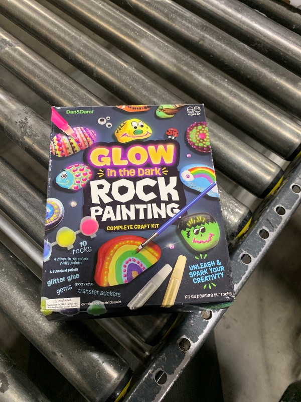 Photo 2 of Dan&Darci Kids Rock Painting Kit - Glow in The Dark - Arts & Crafts Easter Gifts for Boys and Girls Ages 6-12 - Craft Activities Kits - Creative Art Toys for 6, 7, 8, 9, 10, 11 & 12 Year Old Kid