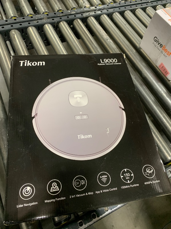 Photo 2 of Tikom Robot Vacuum and Mop Combo L9000, LiDAR Navigation, 4000Pa Robotic Vacuum Cleaner, Up to 150Mins, Smart Mapping, 14 No-go Zones, Good for Pet Hair, Carpet, Hard Floor, Gray