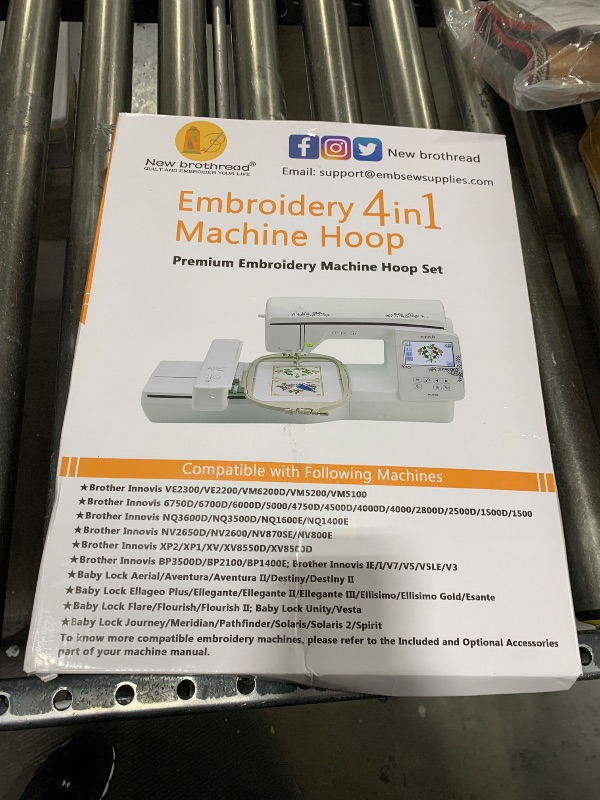 Photo 2 of New brothread Embroidery Machine Hoop 4 in 1 Set (SA437+SA438+SA439+SA441) for Brother Innovis NQ3600D/3500D NQ1700E/1600E/1400E VE2200 4000D 1500D V7 V5 V3 VM5200/6200D BabyLock Ellegante/Aventura