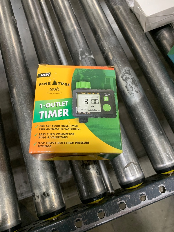 Photo 1 of Pine Tree Tools Hose Timer - Programmable Water Timer for Garden Hose, Automatic & Manual Watering System, Outdoor Faucet Timer for Lawn, Garden & Yard, Battery Operated, 1 Outlet Hose Watering Timer