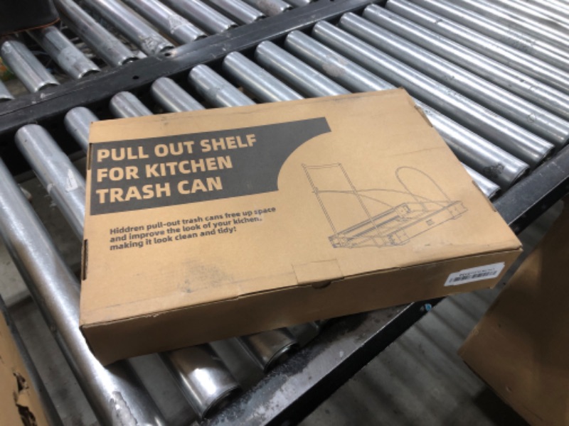 Photo 1 of Pull Out Trash Can Under Cabinet?Under Sink Garbage Can Pull Out?Heavy Duty Cabinet Trash Can Pull Out Kit?35qt Sliding Trash Can Cabinet Pull Out for Kitchen?Black (Trash Can Not Included)