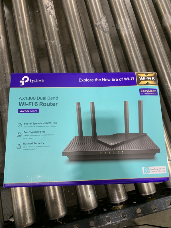 Photo 2 of TP-Link AX1800 WiFi 6 Router V4 (Archer AX21) – Dual Band Wireless Internet Router, Gigabit Router, Easy Mesh, Works with Alexa - A Certified for Humans Device