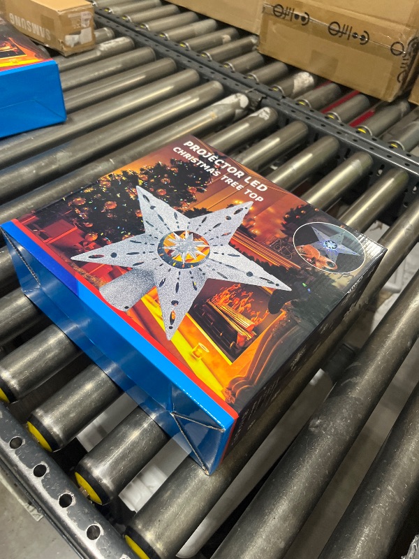 Photo 1 of 2024 Upgraded Christmas Tree Topper Star with 360°Rotating LED Lights [Dual Projection on Ceiling & Walls, and Elegant Moravian Star Design] Christmas Tree Topper Lights for Holiday Decor - Gold