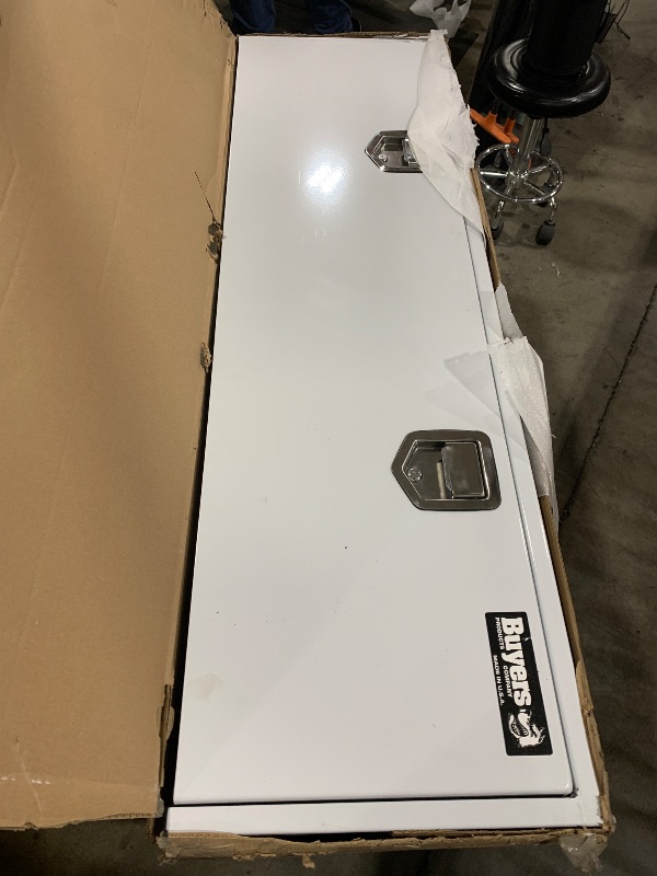 Photo 2 of Buyers Products - 1702215 Underbody Truck Box With Paddle Latch, White Steel, 18 x 18 x 60 Inches