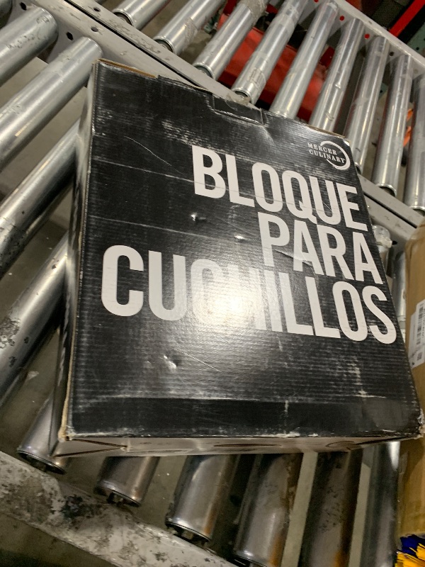 Photo 1 of Mercer Culinary M20000 Genesis 6-Piece Forged Knife Block Set, Tempered Glass Block,Black