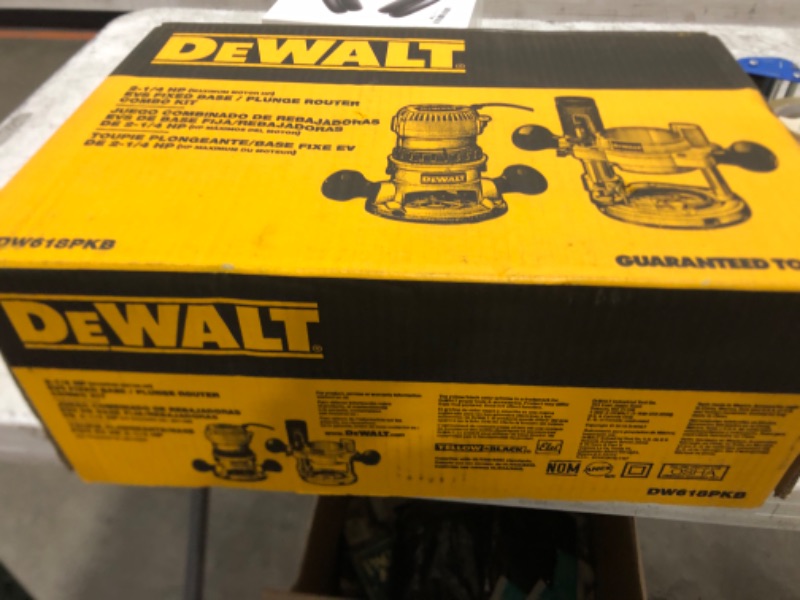 Photo 2 of DEWALT Router, Fixed and Plunge Base Kit, Soft Start, 12-Amp, 24,000 RPM, Variable Speed Trigger, Corded (DW618PKB)