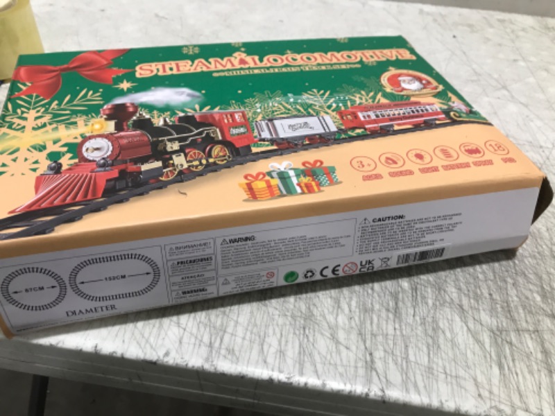 Photo 1 of Train Set Kids Electric Train Set, Toy Train with Smoke, Light and Sounds, Train Toy for Ages 3 4 5 6 7 8+ Years Old Boys Gifts Christmas Train Set Model, Black