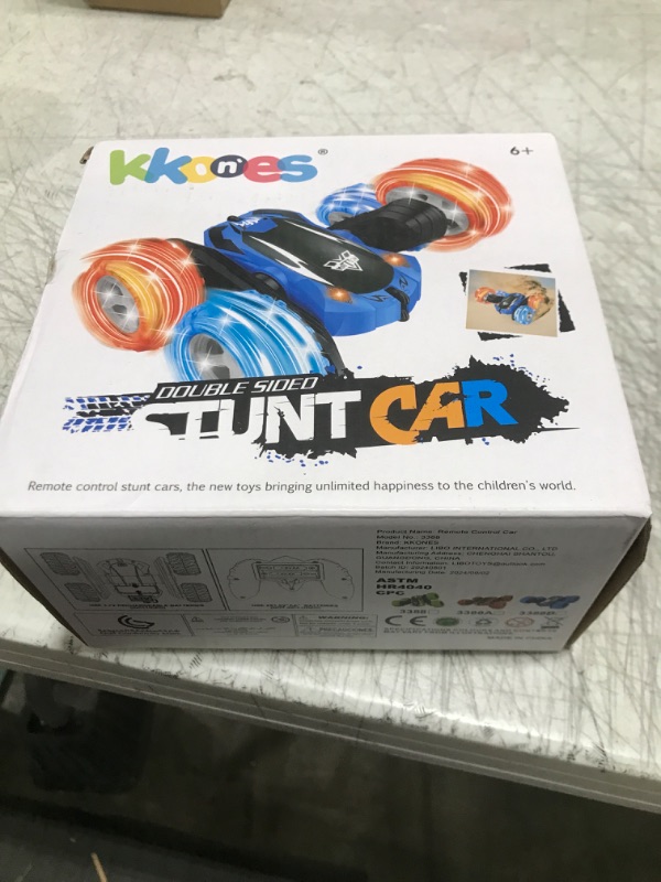 Photo 1 of KKONES Remote Control car,2.4GHz Electric Race Stunt Car,Double Sided 360° Rolling Rotating Rotation, LED Headlights RC 4WD High Speed Off Road for 3 4 5 6 7 8-12 Year Old Boy Toys (Blue)