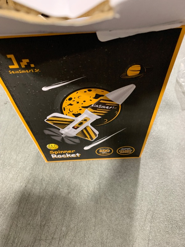 Photo 1 of SainSmart Jr. Rocket Launcher for Kids - Motorized Air Rocket Launch up to 200 ft, Safely Land with Parachute, Self-Launching Outdoor Toy, White