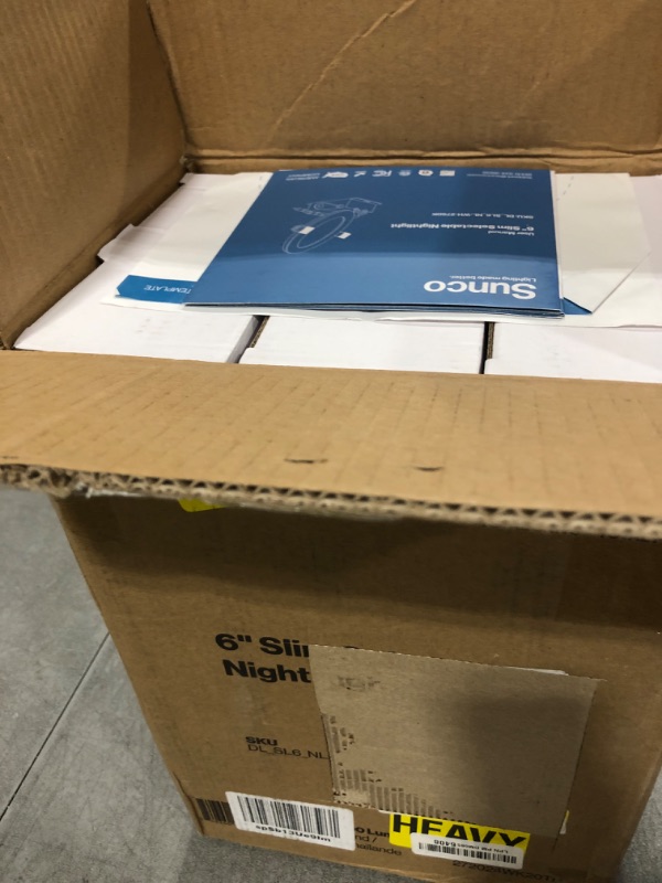 Photo 1 of Sunco 12 Pack 6 Inch Ultra Thin LED Recessed Ceiling Lights with Night Light, 1500 LM, Selectable CCT 2700K/3000K/4000K/5000K/6000K, Dimmable, 15W, Canless with Junction Box