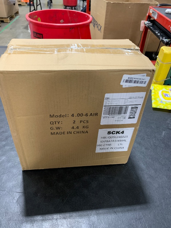 Photo 1 of Taifa 13 Inch 2 PCS Rubber Pneumatic Replacement Tires and Wheels 4.00-6 with 5/8'' Axle Bore Hole, Inflated Air Wheel for Wheelbarrow/Wagon/Hand Truck/Trolley/Garden Scooter etc.