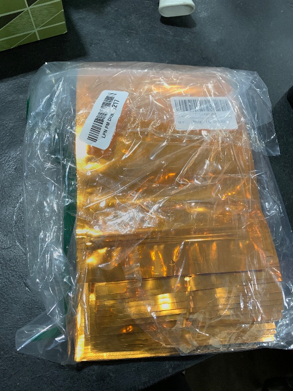 Photo 1 of 100 Pack Mylar Bags for Food Storage Resealable Aluminum Foil Stand Up Pouch with Window & Hang Hole 5.91×9.05 Inch Reusable Zipper Lock Food Packaging Heat Seal Bags for Small Business & Home - Gold