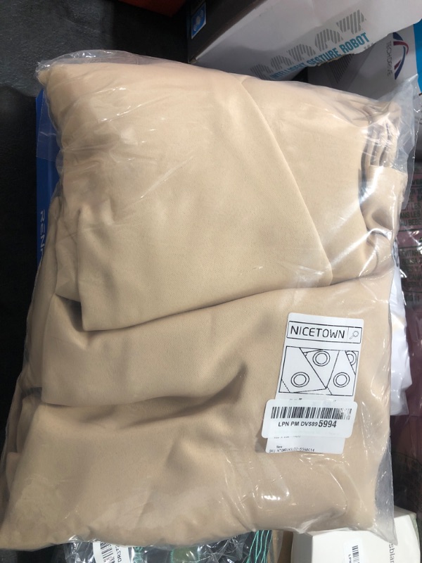 Photo 1 of NICETOWN Room Darkening Curtain Panels for Cafe, Thermal Insulated Grommet Room Darkening Draperies/Drapes for Window (Biscotti Beige, 2 Panels, W55 x L68 -inch)