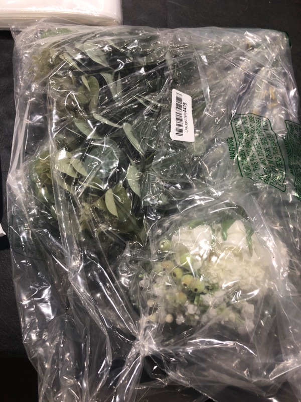 Photo 1 of 110 Pcs 7 Kinds Mixed Artificial Eucalyptus Stems and Faux Flowers,Fake Silver Dollar Eucalyptus Leaves Stems Bulk Real Touch Leaf Branches for DIY Bouquets Floral Arrangement Wedding Home Decor