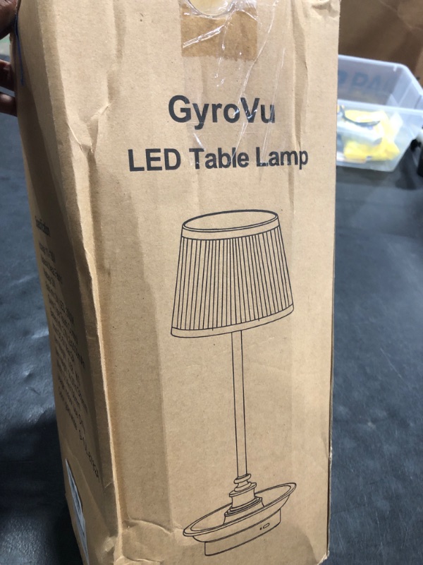 Photo 1 of GyroVu Cordless Table Lamp Rechargeable, Battery Operated LED Table Lamps, Portable Touch Wireless Lamp, 3-Level Brightness Small Bedside Table Lamp Bedroom Ambient Lamp for Restaurant (Fabric Shade)