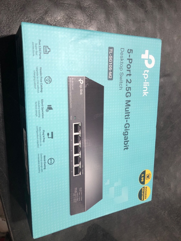 Photo 1 of TP-Link TL-SG105-M2 5 Port Multi-Gigabit Unmanaged Network Switch, Ethernet Splitter 2.5G Bandwidth Plug & Play Desktop/Wall-Mount Fanless Metal Design