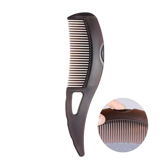 Photo 1 of andruff Comb Self-cleaning, Scalp Care Massage Energy Comb, Plastic Wide Hollow Tooth Button Comb for Scalp Exfoliation with Gua Sha Handle for Healthier Scalp and Hair Growth for Women Men Kids