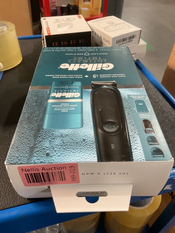 Photo 1 of (HEAVILY USED/ MISSING PARTS)
Gillette Intimate Men’s Pubic Hair Trimmer, SkinFirst Pubic Hair Trimmer for Men, Waterproof, with Anti Chafe Stick
