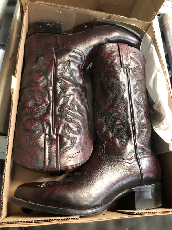 Photo 3 of ***(HEAVILY USED/ SEE PICS)***
Dan Post Men's Milwaukee 13 inch R Toe Western Boot,Black Cherry,10 D US