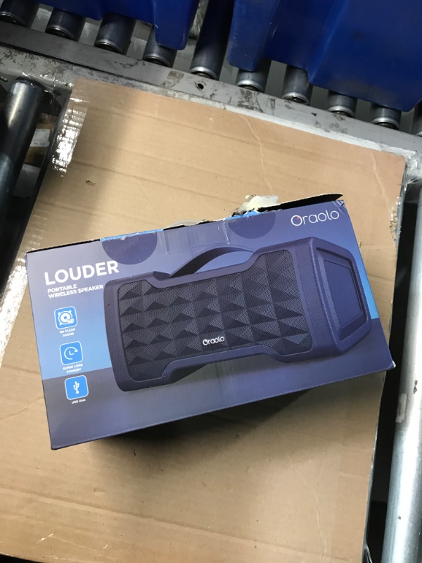 Photo 1 of Oraolo Bluetooth Speakers, Loud 40W Portable Bluetooth Speaker Large Stereo Sound, IPX6 Waterproof, Support USB/AUX Input, Built-in Mic for Home Party Outdoor, Blue