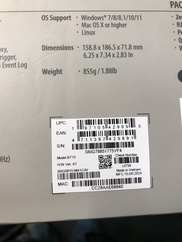 Photo 7 of (POWER TESTED __ UNABLE TO TEST FURTHER) ASUS ZenWiFi BT10 Tri-Band WiFi 7 Mesh, 18 Gbps, 6000 sq.ft (2pk), Dual 10G Ports, Security and Parental Controls Included, Smart Home Master SSIDs, 4G & 5G Mobile Tethering