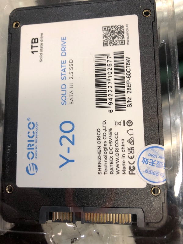 Photo 1 of ORICO 1TB SATA SSD 2.5 Inch Internal Solid State Drive, Read Speed up to 500MB/s, SATA III 6Gbps for Desktop Laptop NAS DIY External Drive - Y20