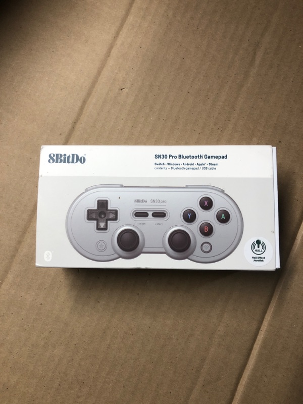 Photo 1 of 8Bitdo SN30 Pro Bluetooth Controller, Hall Effect Joystick Update, Compatible with Switch, PC, macOS, Android, Steam Deck & Raspberry Pi (Gray)