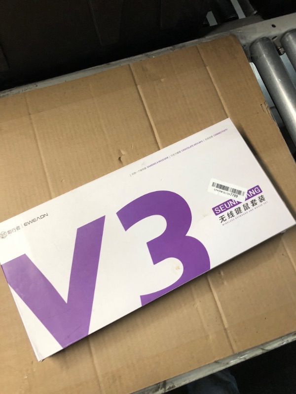 Photo 1 of EWEADN V3 Wireless Keyboard and Mouse with Single Backlit, Metal Panel, Bluetooth/2.4G Rechargeable Computer Keyboard and Mouse Combo Silent Light up Full Size Cute Keyboard-White