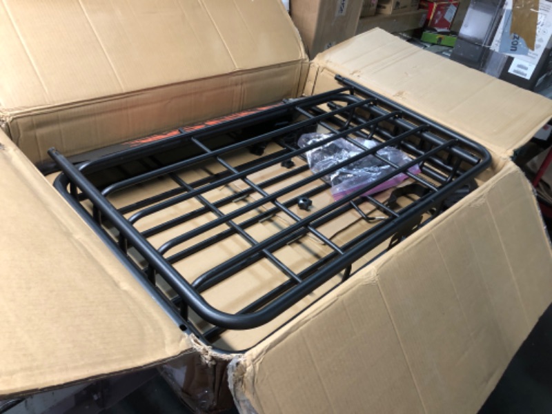 Photo 4 of ***USED - LIKELY MISSING PARTS - UNABLE TO VERIFY FUNCTIONALITY***
VEVOR Roof Rack Cargo Basket, 64" x 39" x 6" Rooftop Cargo Carrier with Extension, Heavy-Duty Steel 200 LBS Capacity Universal Roof Rack Basket, Luggage Holder for SUV, Truck