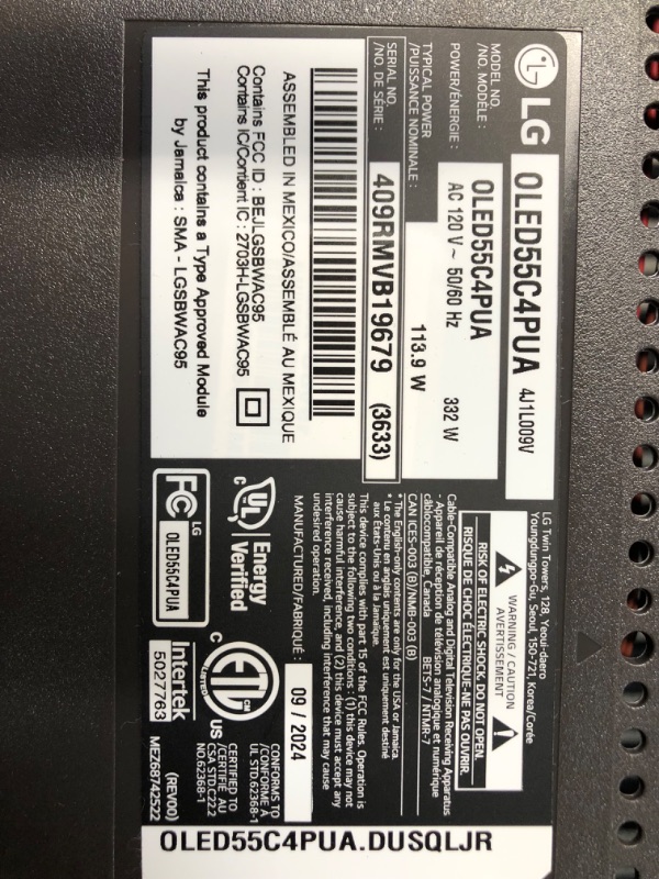 Photo 1 of LG 55-Inch Class OLED evo C4 Series Smart TV 4K Processor Flat Screen with Magic Remote AI-Powered with Alexa Built-in (OLED55C4PUA, 2024)