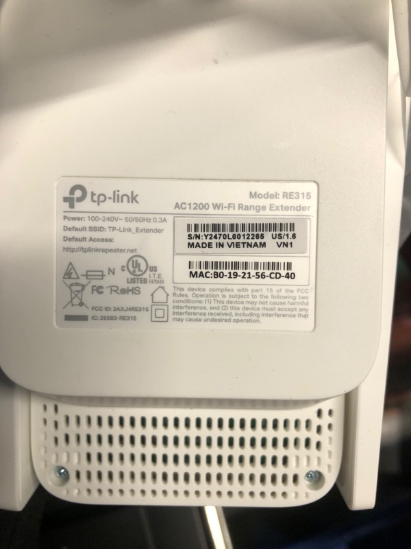 Photo 1 of TP-Link AC1200 WiFi Extender, 2024 Wirecutter Best WiFi Extender, 1.2Gbps home signal booster, Dual Band 5GHz/2.4GHz, Covers Up to 1500 Sq.ft and 30 Devices ,support Onemesh, One Ethernet Port (RE315)