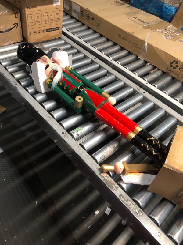 Photo 1 of WONDER GARDEN Christmas nutcrackers, 42 Inch 3.5 Ft Giant Nutcracker Christmas Decor, Large Wooden King Soldier Nutcracker Figures Ornaments with Sward and Black Hat Christmas Decorations