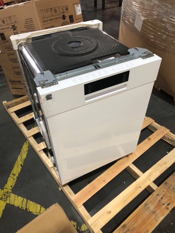 Photo 1 of Kenmore 24" Built-In Stainless Steel Tub Dishwasher with SmartWash, Smart Dry, and MoreSpace Adjustable Rack, Energy Star Certified, White