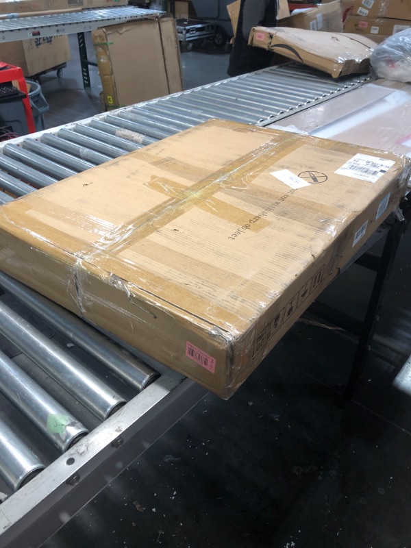 Photo 1 of **BOX TWO OF TWO** **NONREFUNDABLE** **PARTS ONLY** DWVO 63 Inch Double Dog Crate Furniture for 2 Dogs, Heavy Duty Wooden Dog Crate TV Stand with Charging Station, Dog Kennel Indoor Furniture Double Sliding Barn Door Design Ideal for 2 Dogs, White