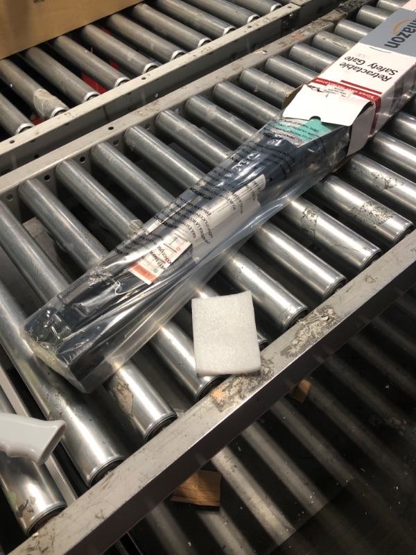 Photo 1 of 96 Inch Wide Reinforced Retractable Baby Gate with Support Rods, Extra Long Dog Gate Retractable Gate Outdoor Gates for Decks, Prevent Crawling Under Extra Long Baby Gates for Large Openings, Black