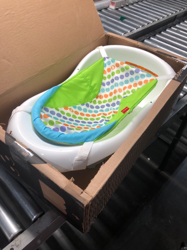 Photo 1 of **MISSING SEAT AND TOYS** Fisher-Price Baby to Toddler Bath 4-In-1 Sling ‘N Seat Tub with Removable Infant Support and 2 Toys, Green