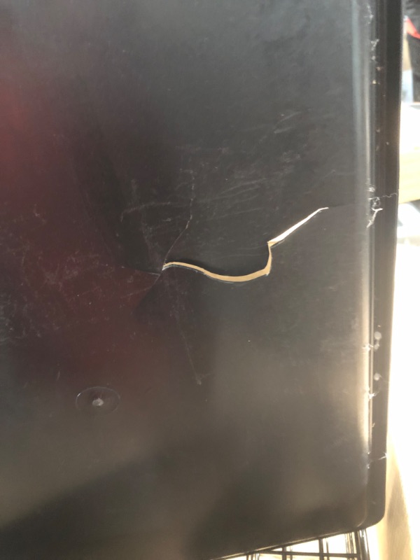 Photo 1 of ***DAMAGED - PAN CRACKED - LIKELY MISSING PARTS - SEE PICTURES***
Amazon Basics - Durable, Foldable Metal Wire Dog Crate with Tray, Single Door, 30 x 19 x 21 Inches, Black