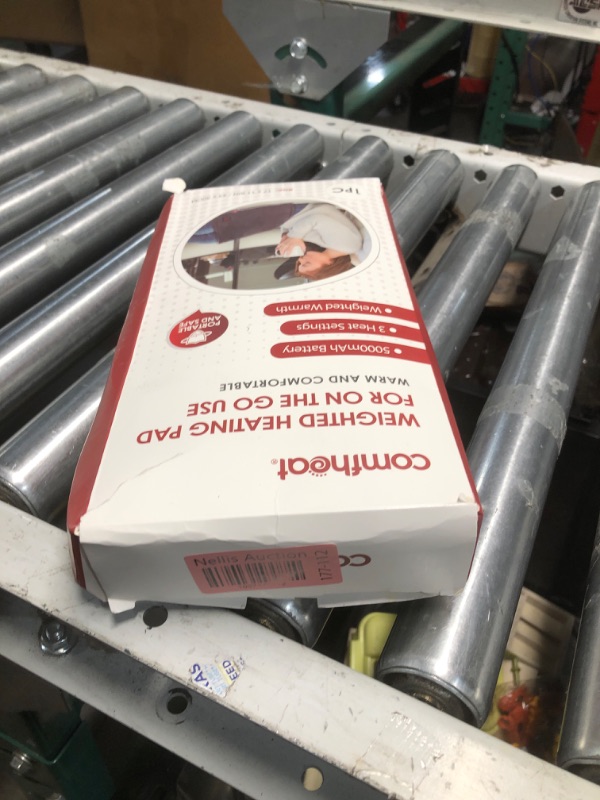 Photo 1 of comfheat Portable Heating Pad with Battery, Weighted Heating Pad Rechargeable for Travel, 3 Heat Settings, Pain Relief for Back, Shoulder, Abdomen, 12" x 16"