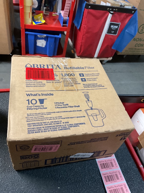 Photo 1 of Brita Refillable Water Filtration System with Large 10 Cup Pitcher, Everyday, White, and 1 Refillable Filter