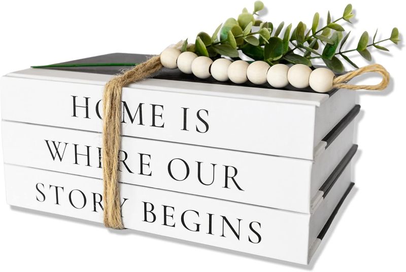 Photo 1 of (BAGGED) Decorative Hardcover Quote Books,Black and White Decoration Books, Farmhouse Stacked Books,Hope | Faith | Trust (Set of 3) Stacked Books for Decorating Coffee Tables and Bookshelf