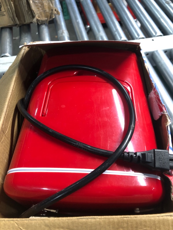 Photo 3 of ***(PARTS ONLY/ NON FUNCTIONAL/ NO RETURNS OR REFUNDS)***
Frigidaire EFMIS129-RED_CP4 Mini Personal Fridge Cooler, 1 Gal Capacity fits Six Cans, Includes Plugs for Home Outlet & DC Charger-9.84" D x 7.09" W x 10.35" H, standard