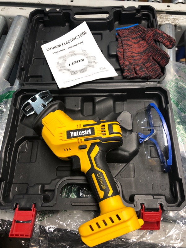 Photo 3 of **MISSING BLADES, GLASSES ARE SCRATCHED** Cordless Reciprocating Saw,Compatible with DeWalt 20V MAX Battery,0-3000SPM Variable Speed, Brushless Recipro Saw,4 Saw Blades, Power Reciprocating Saws for Wood/Metal/PVC Cutting?Battery not include?