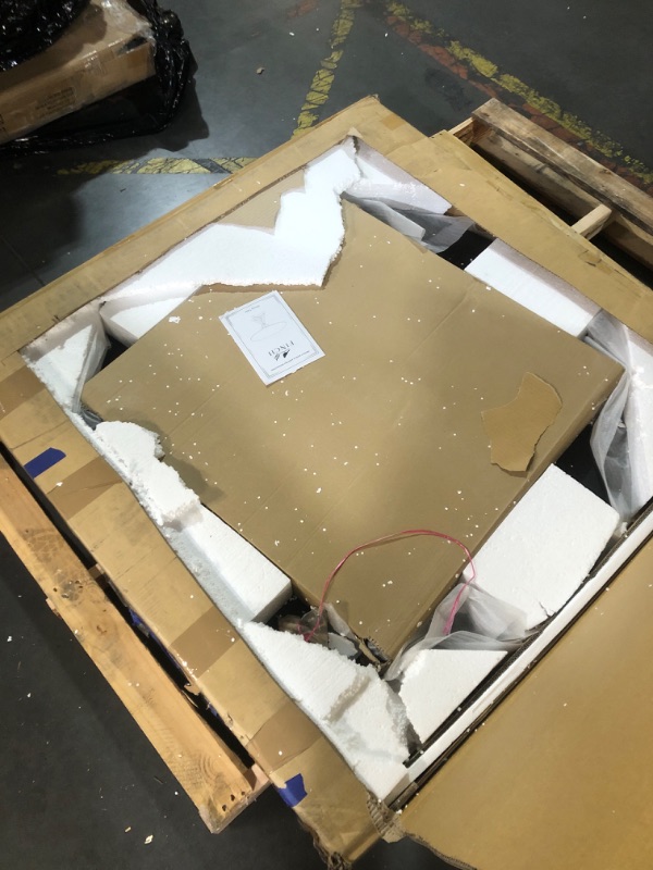 Photo 1 of Finch Alfred Round Solid Wood Rustic Dining Table for Farmhouse Kitchen Room Decor, Wooden Trestle Pedestal Base, 46.5" Wide Circular Tabletop, Distressed Brown