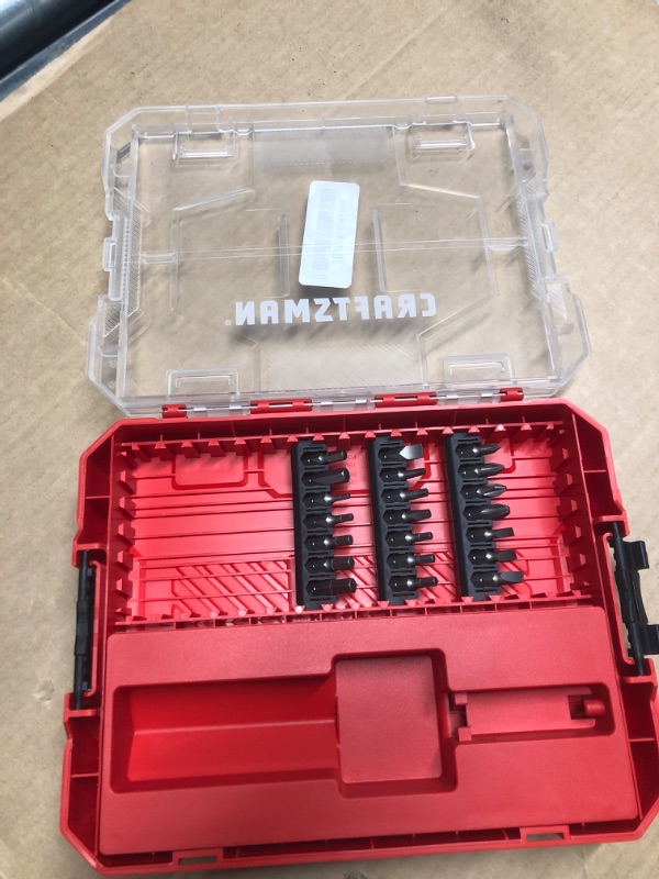 Photo 1 of **MISSING PCS**
CRAFTSMAN Torque Screwdriver Set with Storage, 1" Phillips, Slotted, Hex, Torx and Square Screwdriving Bits, 29 Piece (CMHT68130)