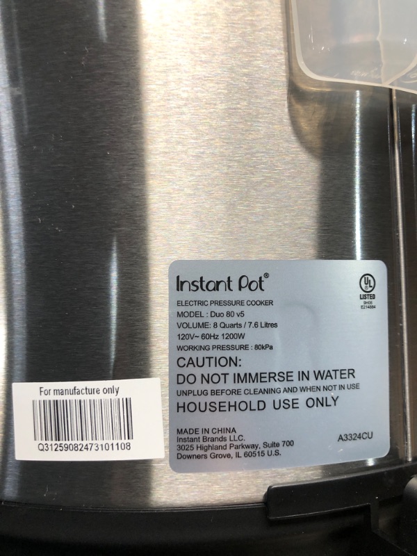Photo 1 of Instant Pot Duo 7-in-1 Electric Pressure Cooker, Slow Cooker, Rice Cooker, Steamer, Sauté, Yogurt Maker, Warmer & Sterilizer, Includes App With Over 800 Recipes, Stainless Steel, 8 Quart