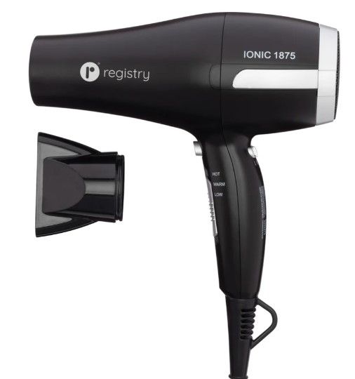 Photo 1 of (POWER TESTED) Registry Full-Size Ionic 1875-Watt Hair Dryer, 8.5" L x 3" W x 8.75" H, Black
