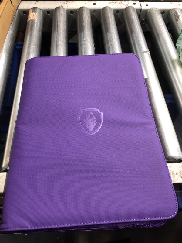 Photo 1 of *USED*Premium Zip Card Binder, Fabmaker 9 Pocket Trading Card Binder, PU Cover Zipper Card Collection Album, Sturdy 360 Side-Loading Card Folder Holder for MTG, TCG, Game Cards, Sports Cards, Purple