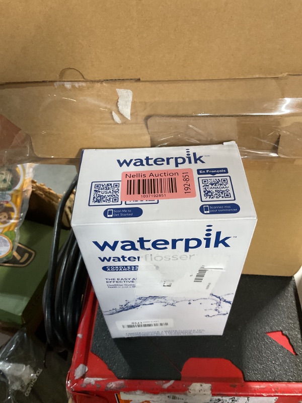 Photo 1 of Waterpik Cordless Advanced 2.0 Water Flosser For Teeth, Gums, Braces, Dental Care With Travel Bag and 4 Tips, ADA Accepted, Rechargeable, Portable, and Waterproof, White WP-580, Packaging May Vary