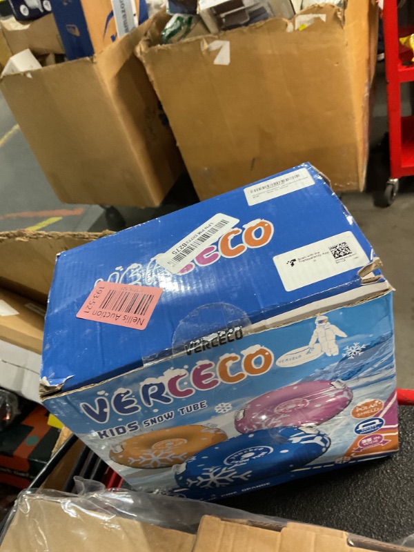 Photo 1 of 3 Pack Snow Tube Inflatable Sleds for Kids Snow Tubes for Sledding Heavy Duty Large Snow Sleds for Kids and Adult with Handles Outdoor Snow Toys Set for Boys Girls (Mix Color)