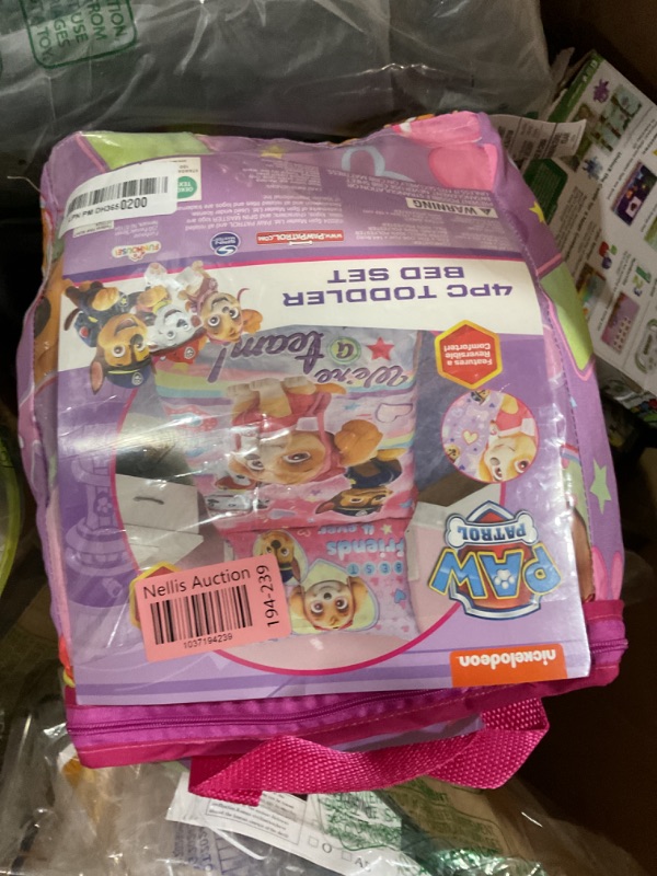 Photo 2 of (BAGGED) Paw Patrol Skye We're A Team 4 Piece Toddler Bedding Set - Includes Comforter, Sheet Set - Fitted + Top Sheet + Reversible Pillow Case for Girls Bed, Pink